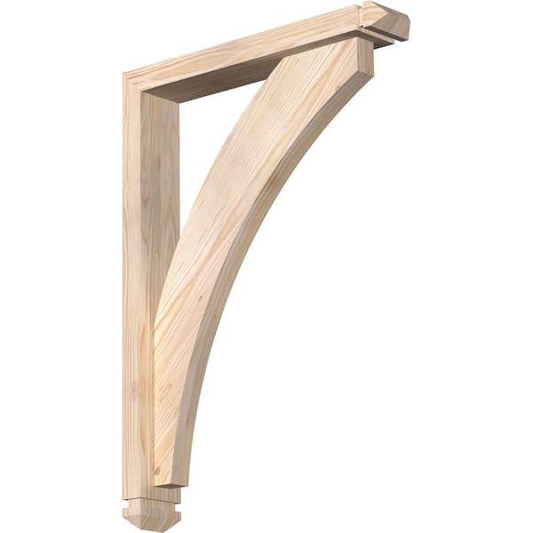 Ekena Millwork Thorton Arts and Crafts Smooth Bracket w/ Offset Brace, Douglas Fir, 3 1/2"W x 20"D x 28"H BKT0402X20X28THR03SDF - main